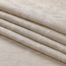 Kate Aurora Robyn Leaf Raised Jacquard Lux Fabric Shower Curtain - 72" x 72" - Linen