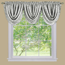 Kate Aurora 5 Piece Damask Thermal Blackout Rod Pocket Window Curtains & Valances Set - 52 in. W x 63 in. L, Silver