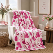 Kate Aurora Valentine's Day Floral Hearts Ultra Soft & Plush Accent Throw Blanket - 50 In W X 60 In. L