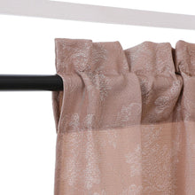 Kate Aurora 3 Piece Rod Pocket Orly Jacquard Floral Kitchen Curtain Tier & Valance Set - Dusty Rose