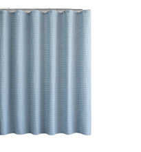 Kate Aurora Spa Collection Modern Waffle Fabric Shower Curtain - Standard Size - Blue