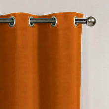 Kate Aurora Set of 2 Thermal Room Darkening Grommet Top Curtains For Small Windows - 63 in. Long - Orange Spice