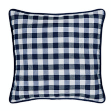 Kate Aurora 2 Pack Country Farmhouse Buffalo Plaid Zippered Pillow Covers - 18 in. W x 18 in. L, Navy
