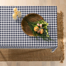 Kate Aurora Country Farmhouse Plaid Buffalo Check Stain & Spill Proof Fabric Tablecloths - 60in. X 104in. (8-10 Chairs), Navy