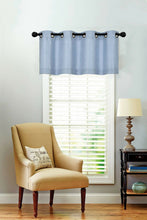 Kate Aurora Oversized Grommet Top Solid Color Window Valance - 50 in. W x 18 in. L, Monroe Blue