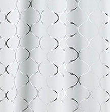 Kate Aurora Collections Trellis Lattice Rod Pocket Valance - 56 in. W x 18 in. L, Caroline Metallic Silver