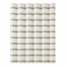 Kate Aurora Hotel Collection Spa Striped Waffle Fabric Shower Curtain - Sage Green