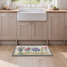 Kate Aurora Anti Fatigue Memory Foam 18" X 30" Garden Blossom Floral Kitchen Floor Mat