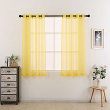 GoodGram Montauk Accents 2 Piece Grommet Top Summery Sheer Voile Window Curtain Panels For Small/Short Windows - 63 in. Long 