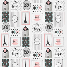 Kate Aurora Chic Bonjour XOXO Parisian Eiffel Tower Mold & Mildew Resistant Fabric Shower Curtain