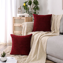 Kate Aurora Overfilled Crushed Velvet 1 Piece Zippered Christmas Accent Throw Pillow - 18" x 18" - Burgundy