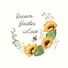 Kate Aurora Montauk Accents "Dream, Love, Gather" Embellished Sunflowers 3 Piece Kitchen Curtain Tier Set - 36 in. Long