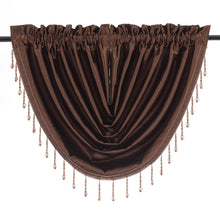 Kate Aurora Lux Living Complete 9 Piece Semi Sheer Rod Pocket Window Curtain & Valance Set - 52 in. W x 84 in. L, Brown/Beige