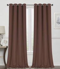 Kate Aurora Brown 2 Piece Grommet Top Blackout Curtain Panels For Extra Long Windows - 90 in. Long