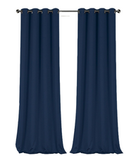 GoodGram 2 Pack: Hotel Thermal Grommet 100% Blackout Curtains - 52 in. W x 95 in. L, Monterey Navy