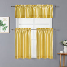 Kate Aurora Parisian Living Complete 3 Piece Lightweight Sheer Cafe Kitchen Curtain Tier & Valance Set - Yellow