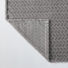 Kate Aurora Herringbone Shag Ultra Soft & Plush Accent Throw Blanket - 50 in. W x 60 in. L - Silver