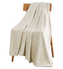 Kate Aurora Ultra Soft & Plush Oversized Ivory Beige Cloud Fleece Accent Throw Blanket - 50" x 70"