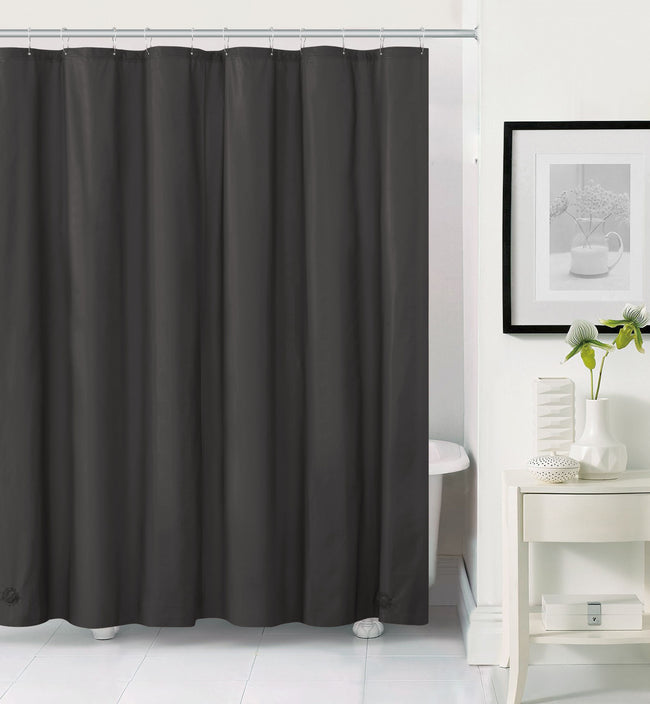 Heavy Duty Black 10 Gauge Hotel Non-Toxic Odor Free PEVA Shower Curtain Liner - Mold & Mildew Resistant