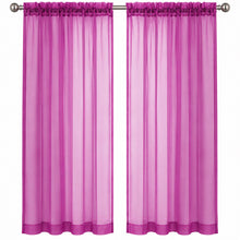 Kate Aurora 2 Piece Rod Pocket Halloween Purple Sheer Voile Window Curtains - 63 in. Long