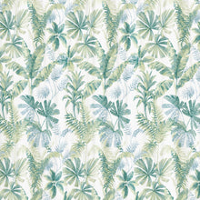Kate Aurora Tropic Essentials Coastal Aqua Palm Fabric Shower Curtain - Standard Size