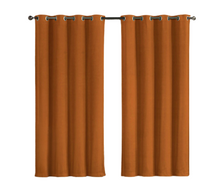 GoodGram 2 Pack: Hotel Thermal Grommet 100% Blackout Curtains - 52 in. W x 84 in. L, Orange