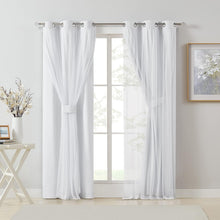 Kate Aurora Basic Elegance 2 Pack Double Layered Hotel Chic Sheer Light Defusing Curtains - 38 in. W x 63 in. L, White