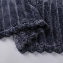 Kate Aurora Modern Lux Ultra Soft & Plush Ribbed Accent Throw Blanket - 50 in. W x 60 in. L - Navy