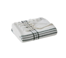 Kate Aurora Woodland Plaid Fringed Accent Throw Blanket - 50 in. x 60 in. - White/Green