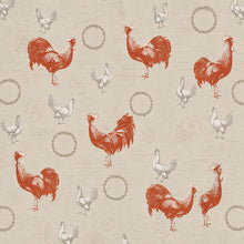 Kate Aurora Country Farmhouse Red Rooster Barn 3 Piece Kitchen Curtain Tier & Valance Set - 56 in. W x 15 in. L, Red