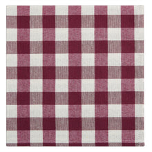 Kate Aurora Farmhouse Plaid Gingham Check Swag Valance Curtain Panel Pair - 72 in. W x 63 in. L, Burgundy