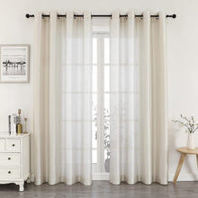 Kate Aurora Artisan Lightweight Transparent Faux Silk Sheer Grommet Single Curtain Panel - 52 in. W x 45 in. L, Ivory