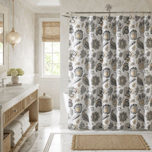Kate Aurora Shabby Chic Yellow & Gray Floral Paisley Mold & Mildew Resistant Fabric Shower Curtain - Standard Size
