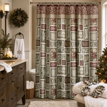 Kate Aurora Christmas Country Farmhouse Patchwork Lightweight Fabric Shower Curtain