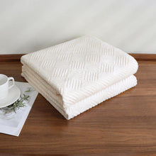 Kate Aurora Ultra Soft & Plush Hypoallergenic Boston Geo Accent Fleece Throw Blanket - 50" x 60" - Ivory