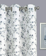 Kate Aurora 2 Pack Shabby Chic Grommet Top Floral Cherry Blossom Curtain Panels - 38 in. W x 84 in. L, Blue/Gray