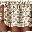 Kate Aurora Modern Geometric Button Tuck Layered Rod Pocket Window Valance - 56 in. W x 15 in. L, Spice