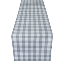 Kate Aurora Country Farmhouse Living Reversible Buffalo Plaid/Solid Table Runners - 13 in. W x 36 in. L, Gray