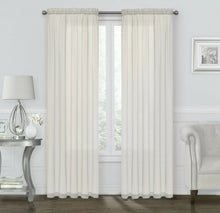 Kate Aurora Coastal Pastel Colored Light & Airy Sheer Voile Window Curtains - 52 in. W x 84 in. L, Ivory