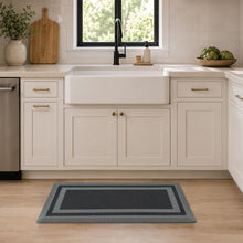 Kate Aurora Ultra Lux Oversized Anti Fatigue Bordered Kitchen Mat With Beveled Edges - 20 in. W x 39 in. L - Black