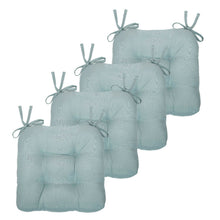Kate Aurora Country Living Plush Solid Colored Country Farmhouse Reversible Chair Cushions/Pads With Tear Proof Ties - Wedgew