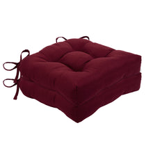 Kate Aurora Country Living Plush Solid Colored Country Farmhouse Reversible Chair Cushions/Pads With Tear Proof Ties - Burgun