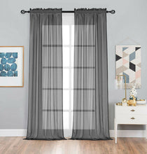 Kate Aurora 2 Piece Premium Rod Pocket Sheer Voile Curtain Panels For Extra Long Windows - 120 in. Long