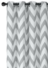 GoodGram 2 Pack: Hotel Thermal Grommet 100% Blackout Curtains - 52 in. W x 63 in. L, Chevron Gray