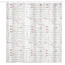 Kate Aurora Christmas Holiday Collage Shabby Chic Lightweight Fabric Shower Curtain