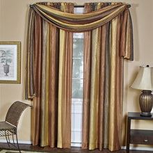 Kate Aurora Royal Ombre Crushed Semi Sheer Single Window Scarf Treatment - 50 in. W x 144 in. L, Autumn