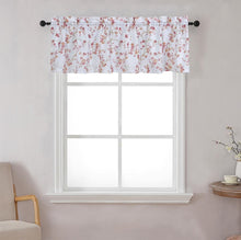 Kate Aurora Complete 3 Piece Rod Pocket Cherry Blossom Cafe Kitchen Curtain Tier & Valance Set - Rose
