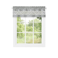 Kate Aurora Pacifico Rod Pocket Embroidered Window Valance - Silver