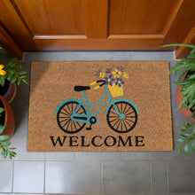 Kate Aurora Spring Bicycle & Bouquet Bristled Coir Outdoor Welcome Mat - 18"x30"