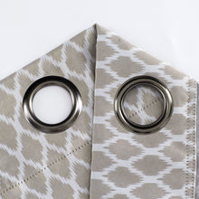 Kate Aurora 2 Pack Amari Contemporary Lattice Light Filtering Grommet Top Window Curtain Panels - Taupe